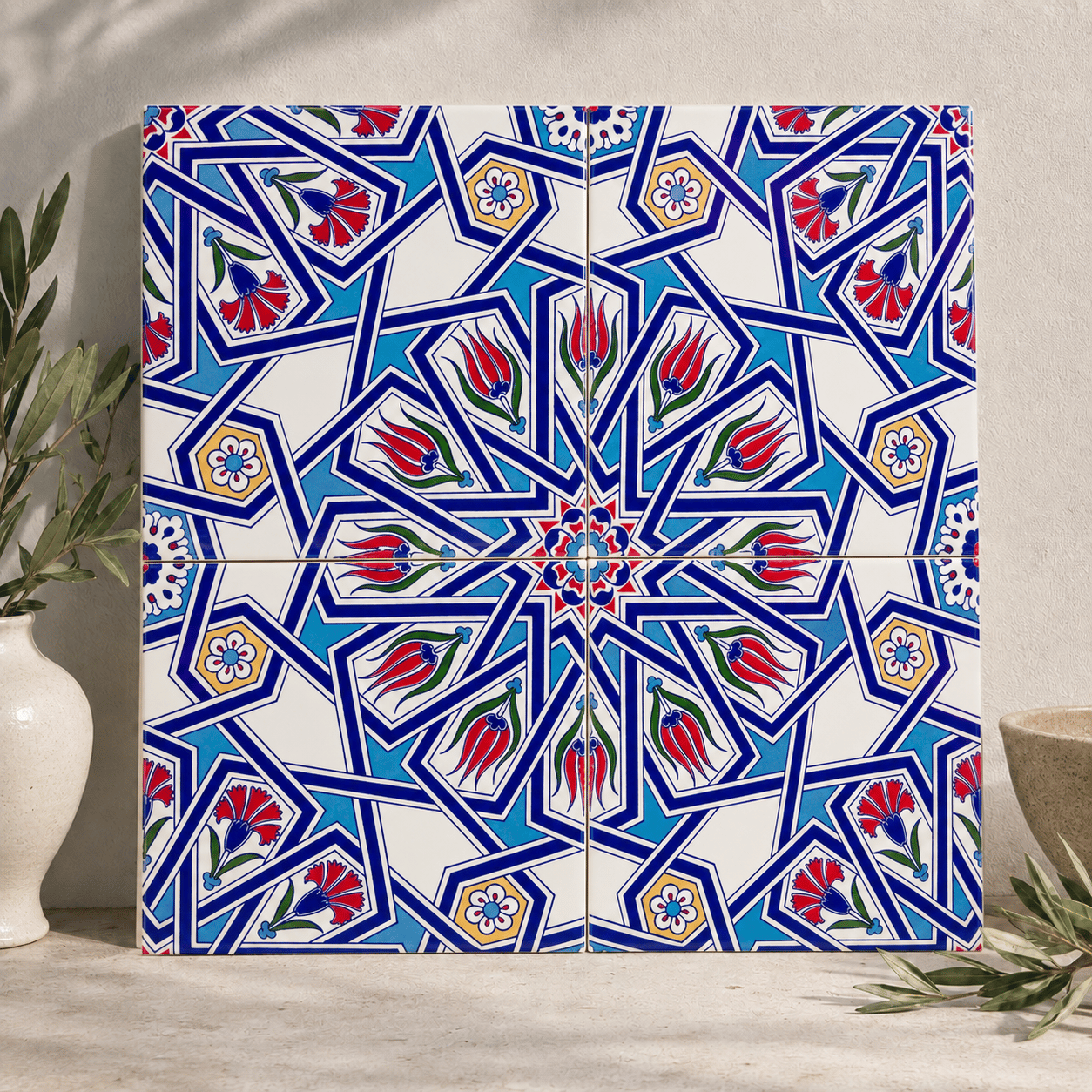 Armada Çini 20x20 Cm Ac 17 Geometrik Desenli Çini Seramik Karo