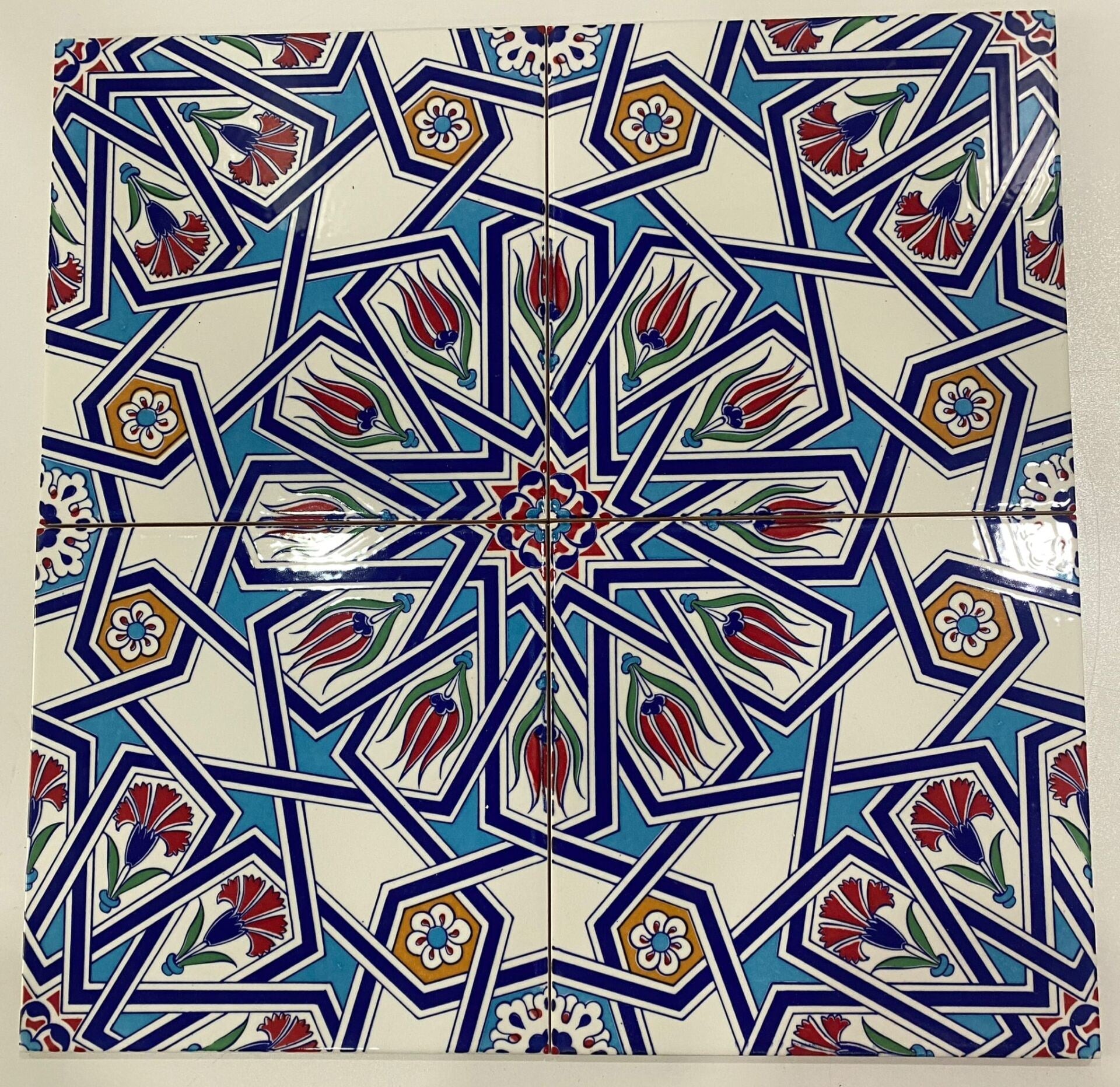 Armada Çini 20x20 Cm Ac 17 Geometrik Desenli Çini Seramik Karo