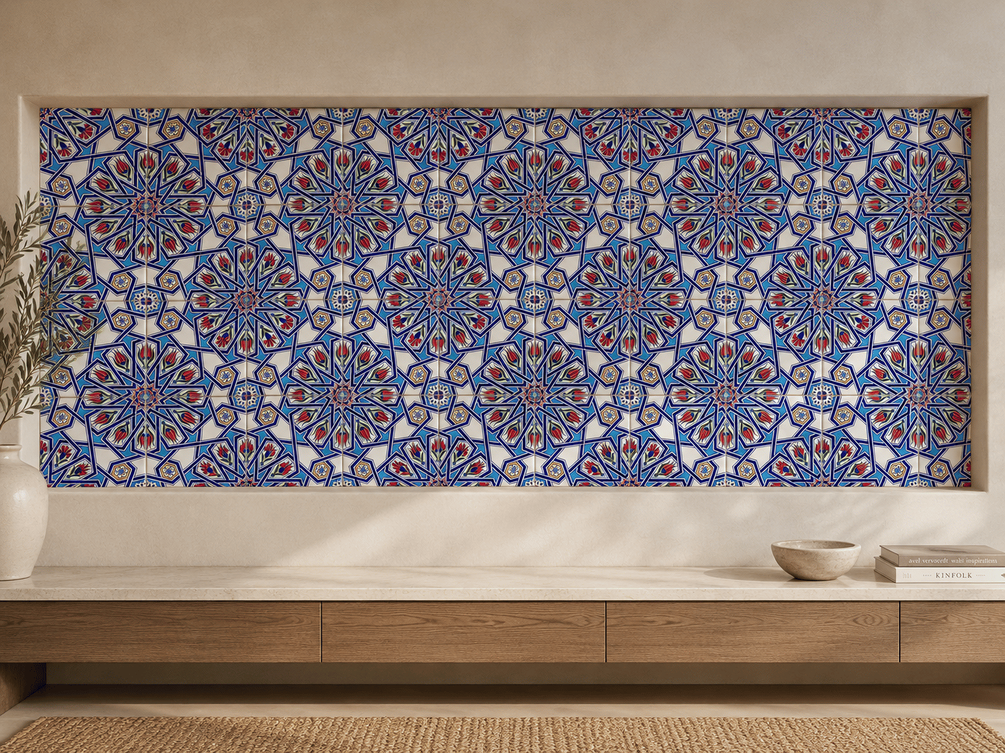 Armada Çini 20x20 Cm Ac 17 Geometrik Desenli Çini Seramik Karo
