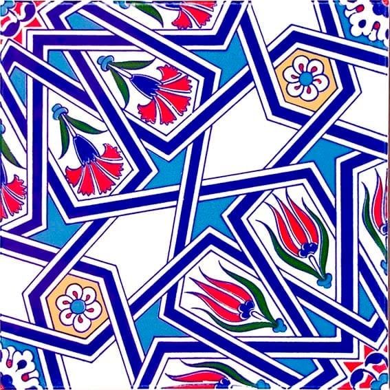 Armada Çini 20x20 Cm Ac 17 Geometrik Desenli Çini Seramik Karo