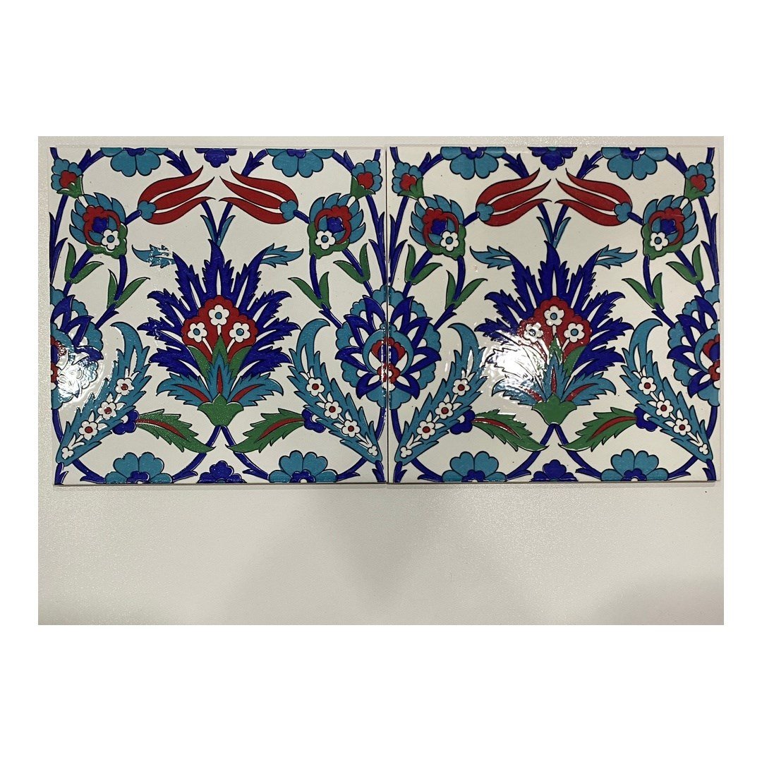 Armada Çini 20x20 Cm Ac 19 Laleli Desen Osmanlı Çini Seramik Karo