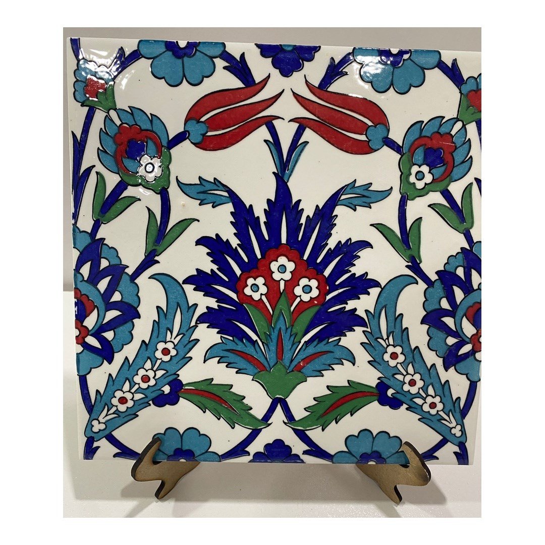 Armada Çini 20x20 Cm Ac 19 Laleli Desen Osmanlı Çini Seramik Karo