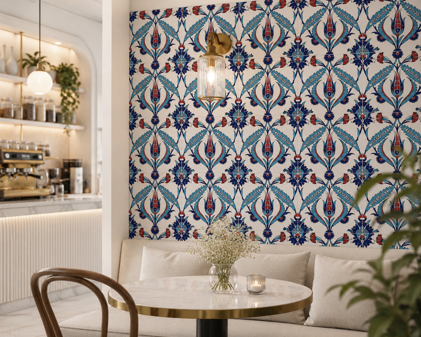 Armada Çini 20x20 Cm Ac 2 Kırmızı Lale Desenli İznik Çini Karo