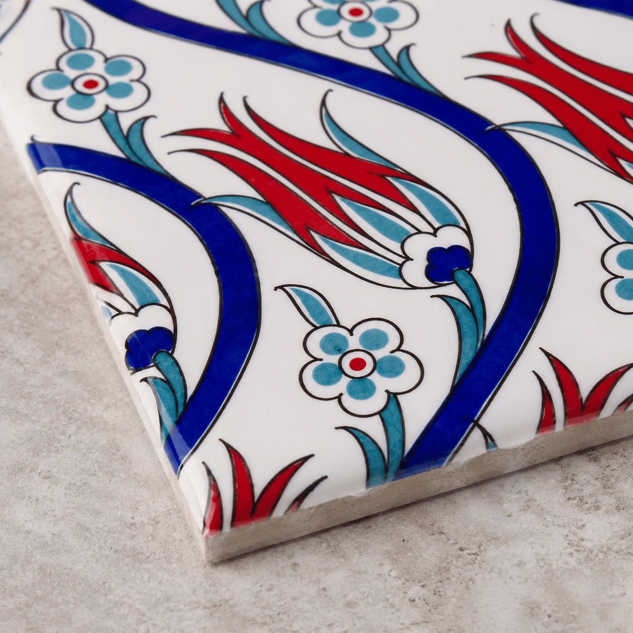 Armada Çini 20x20 Cm Ac 20 Sarmaşık Lale Desenli Çini Seramik Karo
