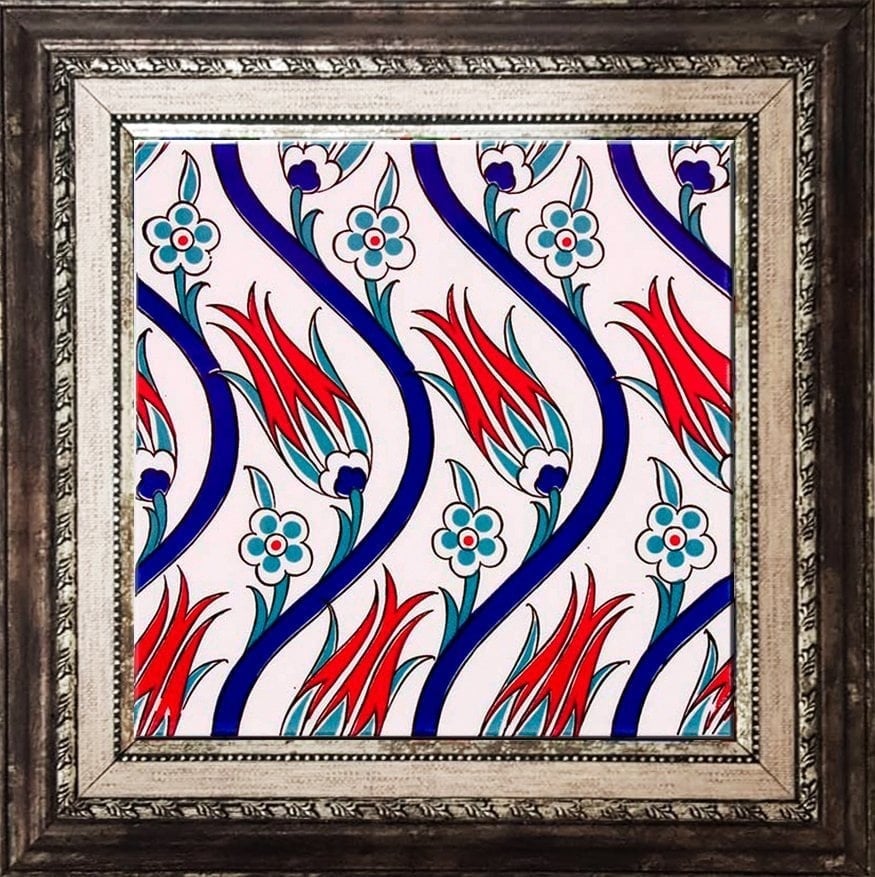 Armada Çini 20x20 Cm Ac 20 Sarmaşık Lale Desenli Çini Seramik Karo