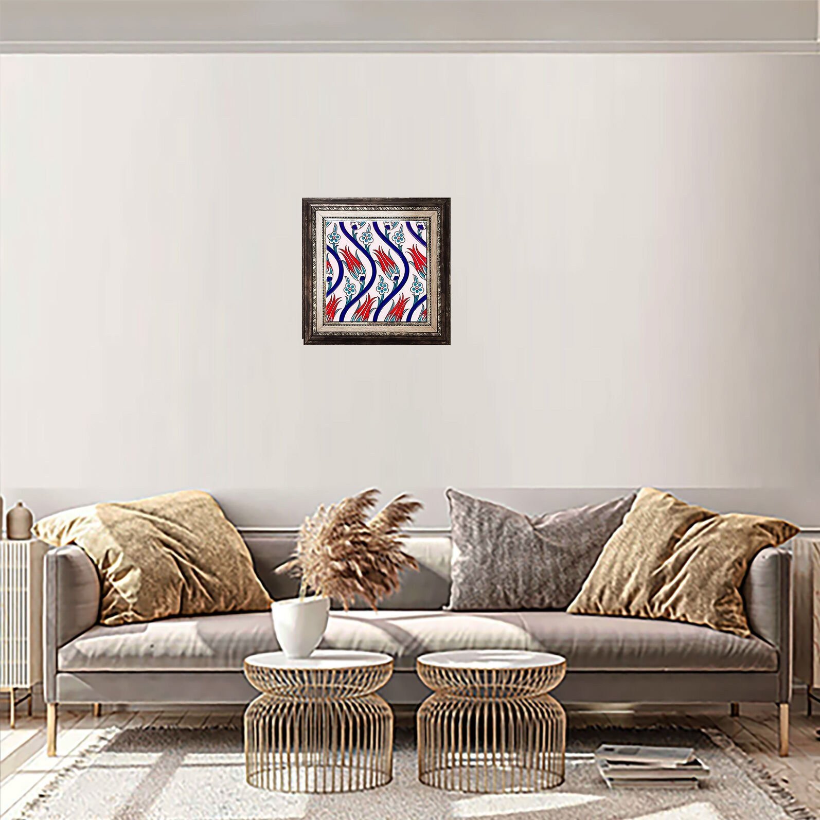 Armada Çini 20x20 Cm Ac 20 Sarmaşık Lale Desenli Çini Seramik Karo