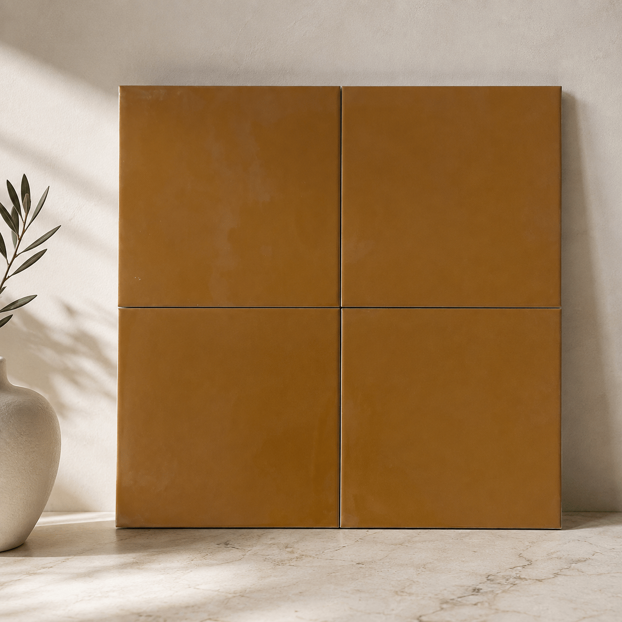 Armada Çini 20x20 Cm Ac 23 Karamel Renk Çini Seramik Karo