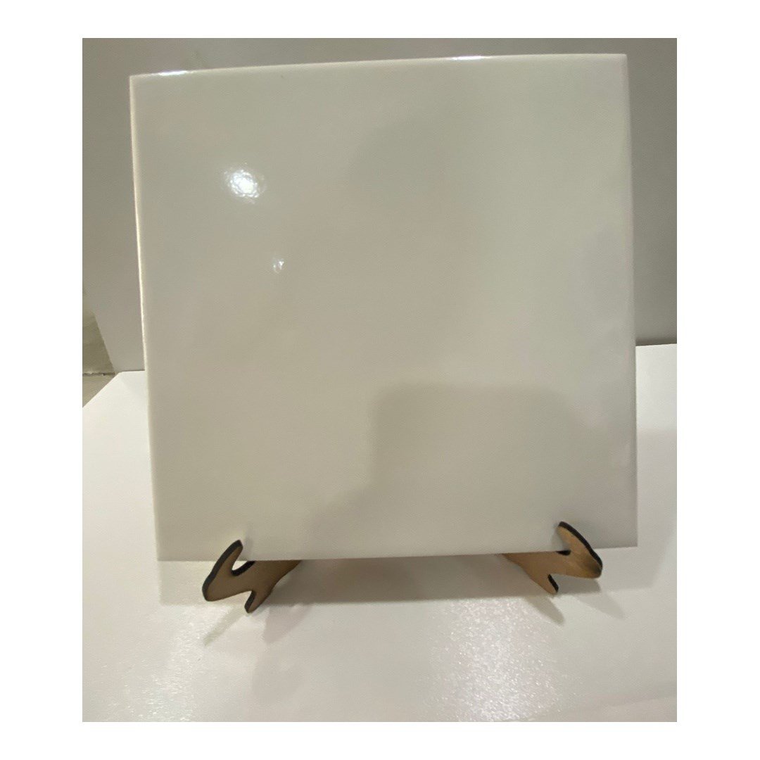 Armada Çini 20x20 Cm Ac 26 Beyaz Desen Kütahya Çini Seramik Karo