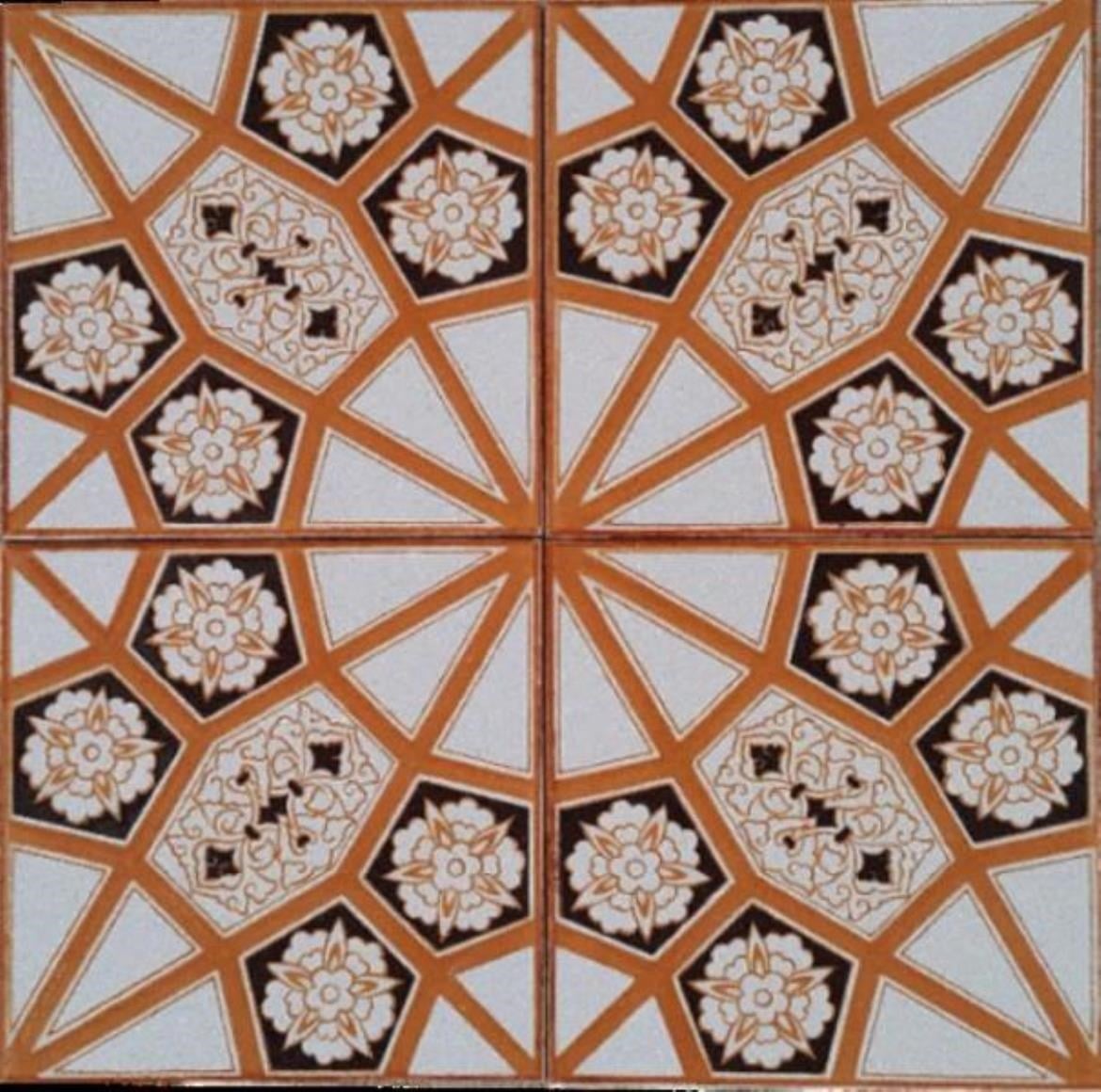 Armada Çini 20x20 Cm AC 3  B Geometrik Sarı Desen Çini Karo