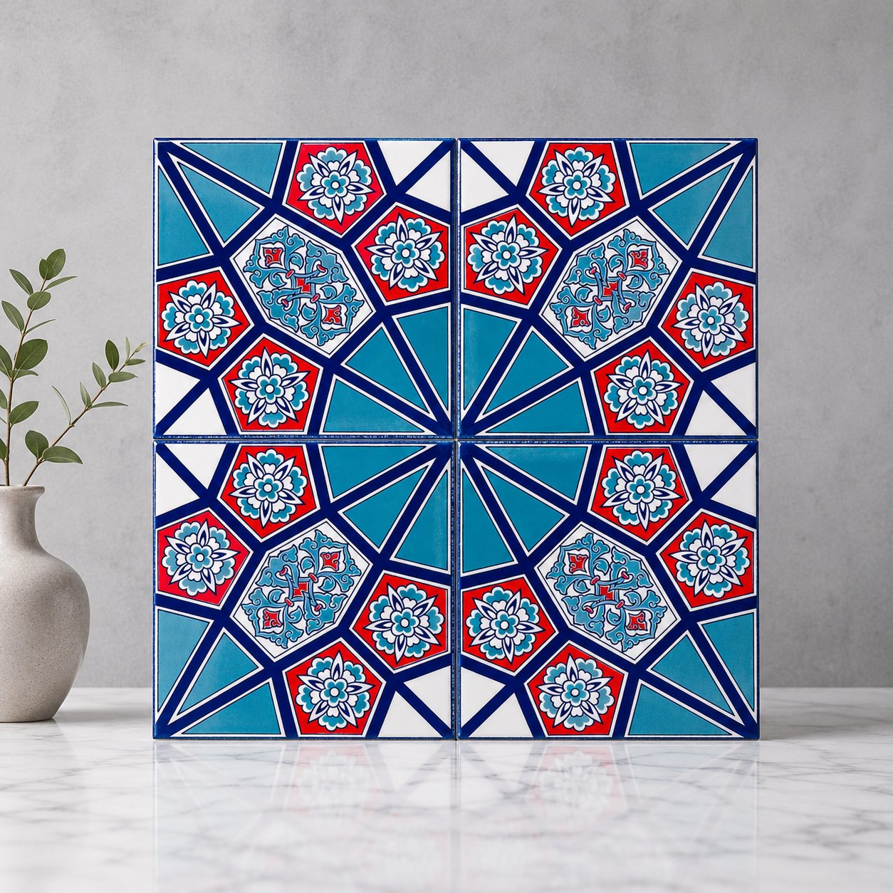 Armada Çini 20x20 Cm AC 3  Geometrik Desen Çini Karo