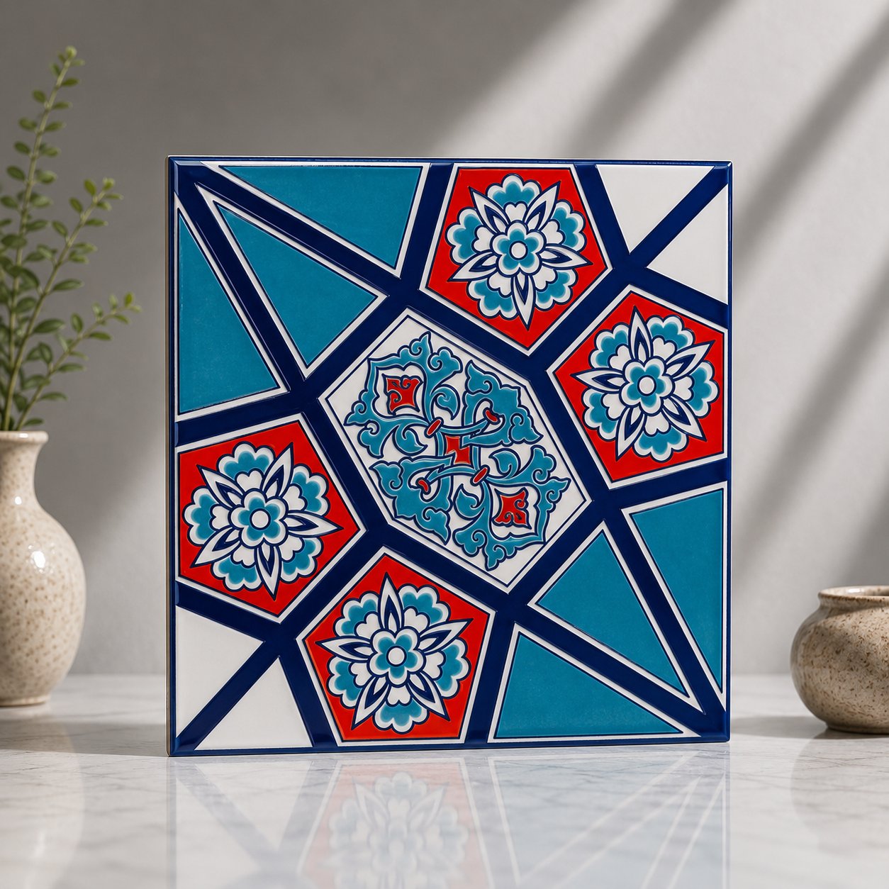 Armada Çini 20x20 Cm AC 3  Geometrik Desen Çini Karo