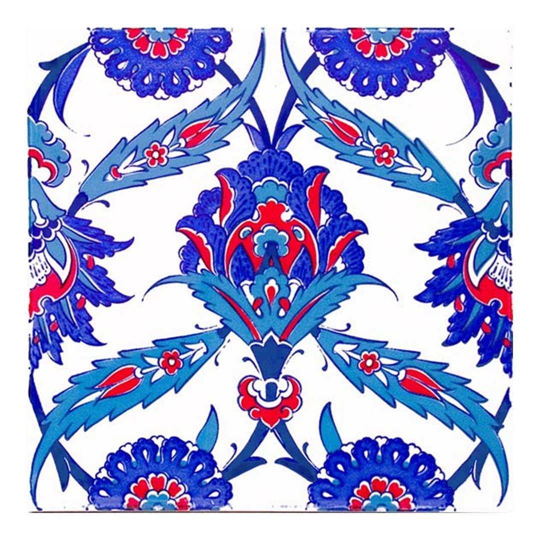 Armada çini 20x20 Cm Ac 30 İznik Desenli Kütahya Çini Karo Seramik