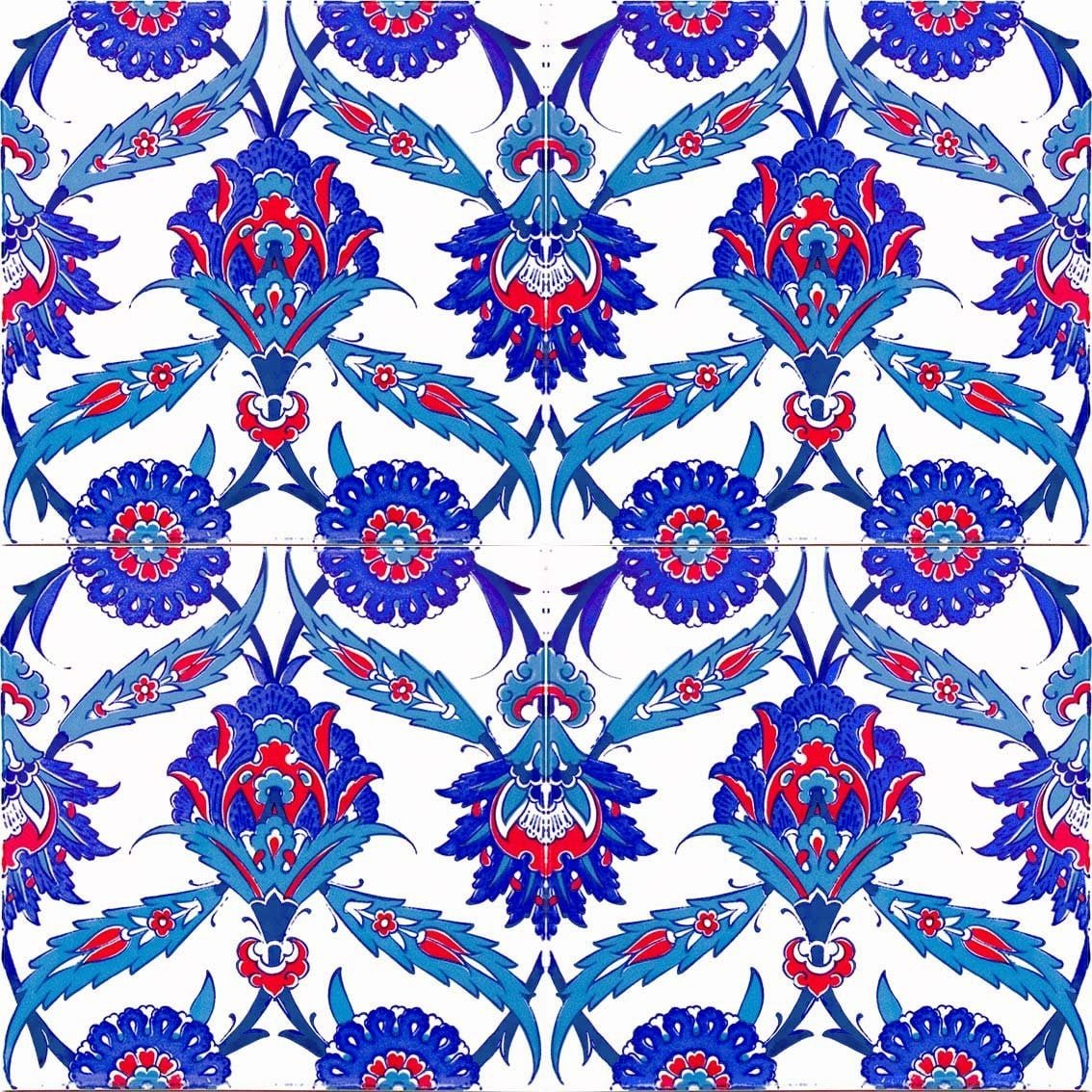 Armada çini 20x20 Cm Ac 30 İznik Desenli Kütahya Çini Karo Seramik