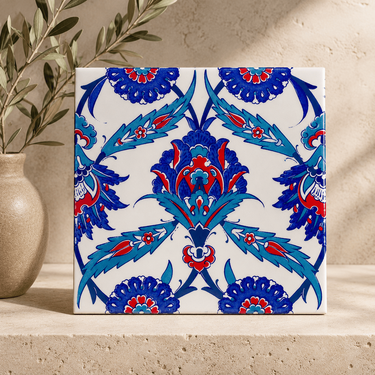 Armada çini 20x20 Cm Ac 30 İznik Desenli Kütahya Çini Karo Seramik