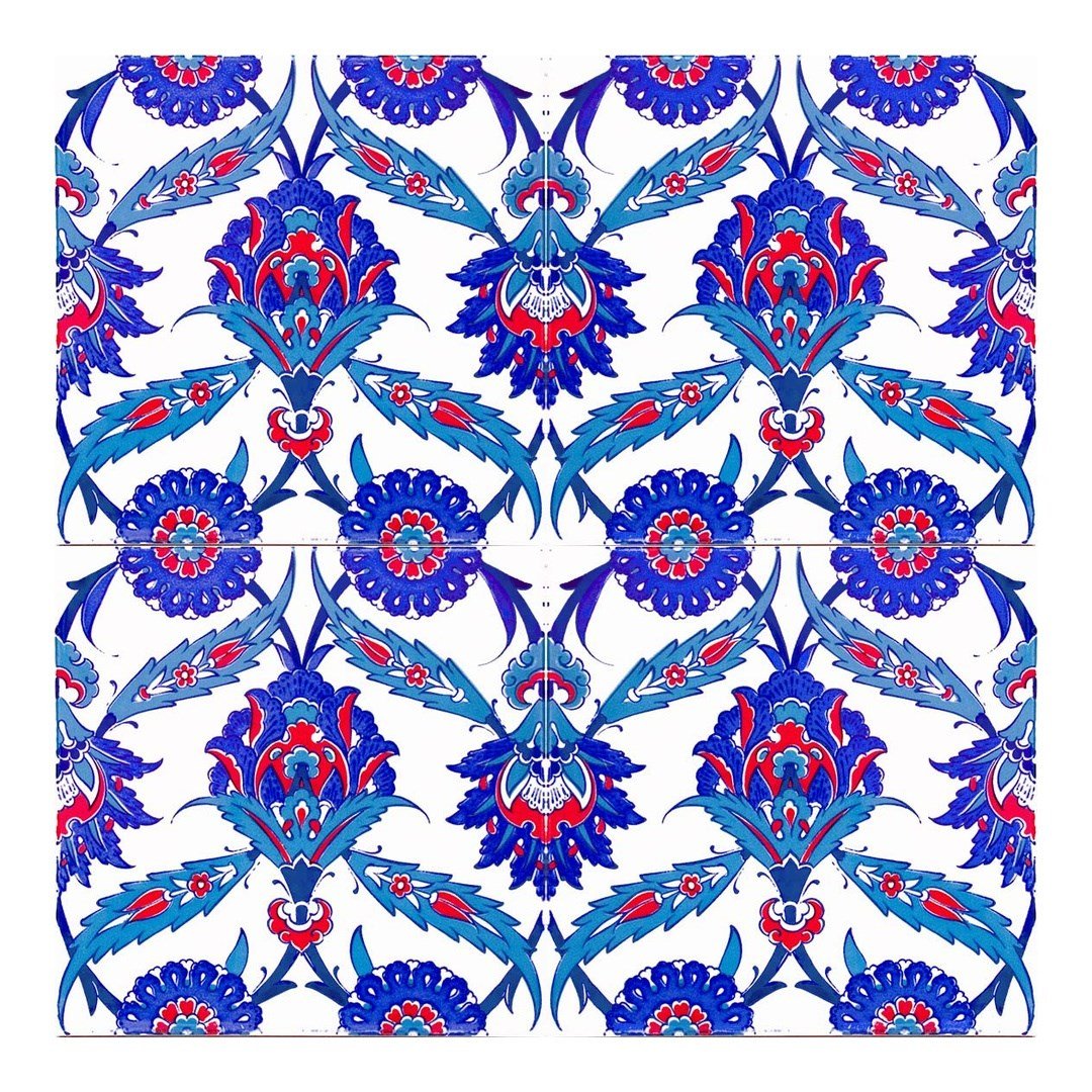 Armada çini 20x20 Cm Ac 30 İznik Desenli Kütahya Çini Karo Seramik