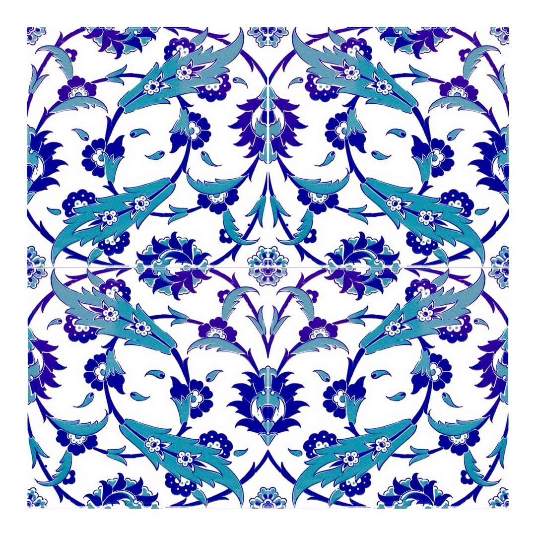 Armada Çini 20x20 Cm Ac 32 Selçuklu Mavi Beyaz Kütahya Çini Karo