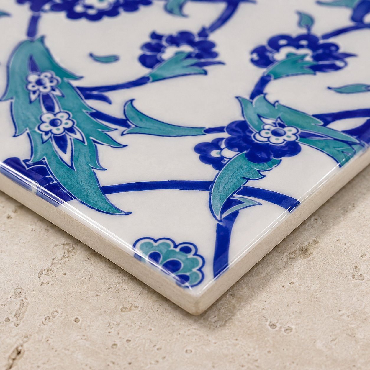 Armada Çini 20x20 Cm Ac 32 Selçuklu Mavi Beyaz Kütahya Çini Karo