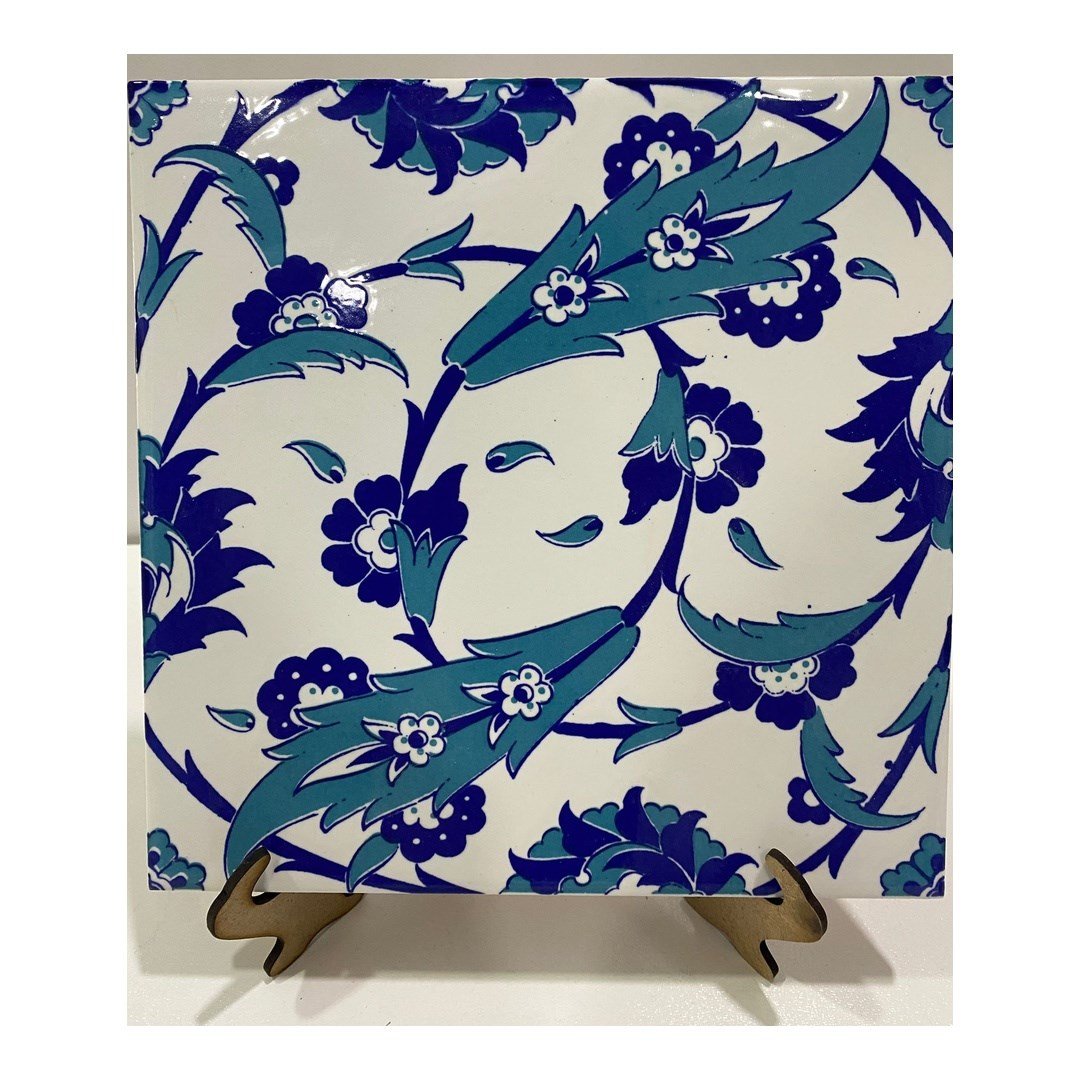 Armada Çini 20x20 Cm Ac 32 Selçuklu Mavi Beyaz Kütahya Çini Karo