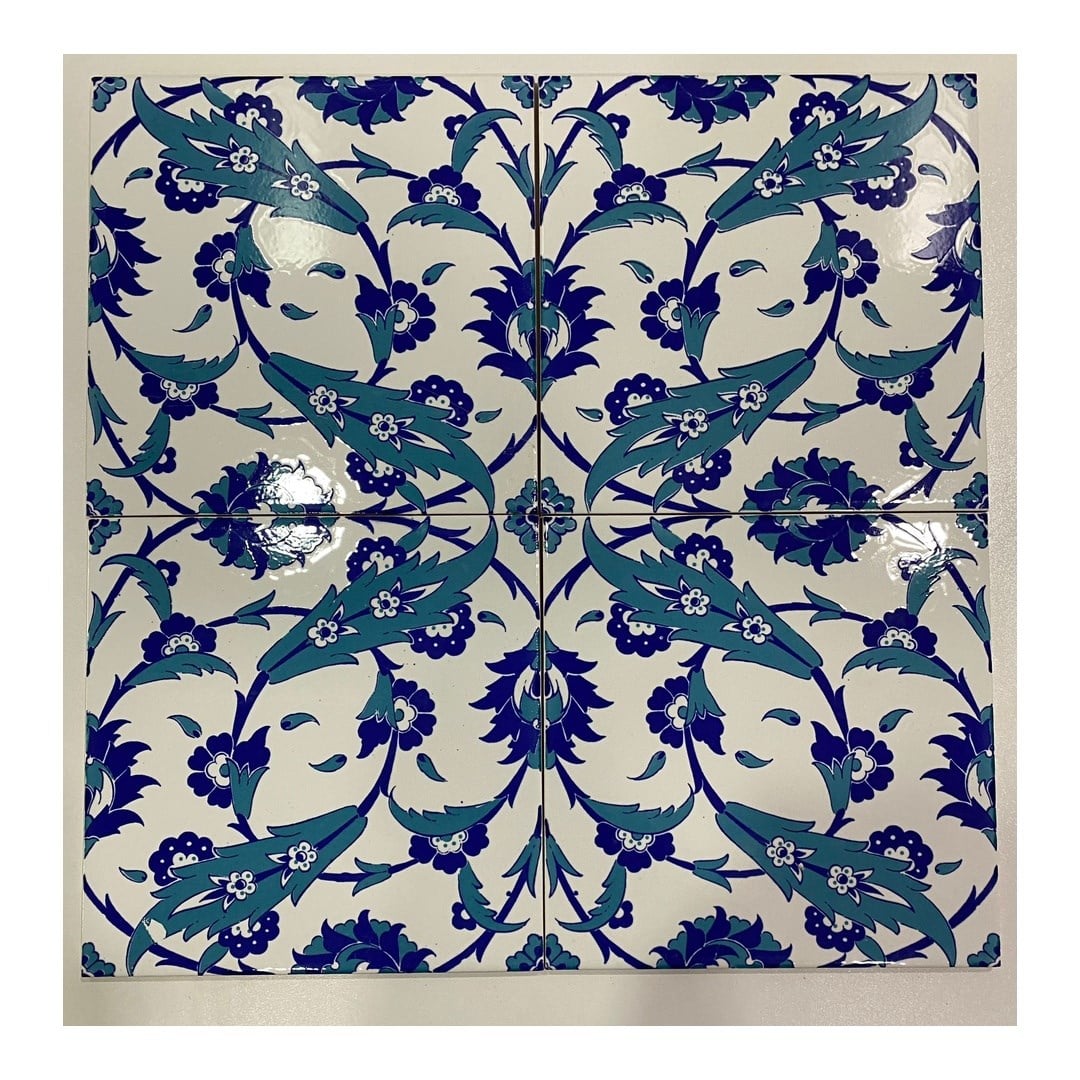 Armada Çini 20x20 Cm Ac 32 Selçuklu Mavi Beyaz Kütahya Çini Karo