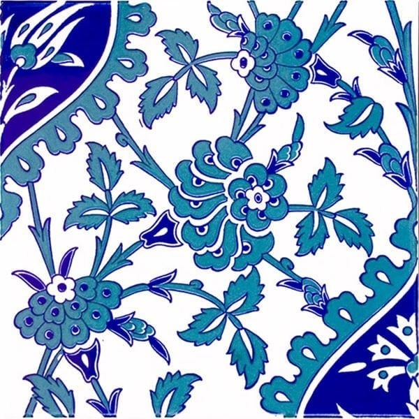 Armada Çini 20x20 Cm Ac 42 İznik Desen Kütahya Çini Karo