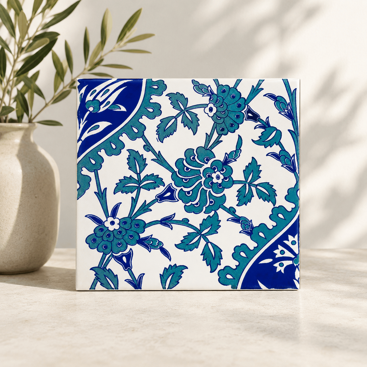 Armada Çini 20x20 Cm Ac 42 İznik Desen Kütahya Çini Karo