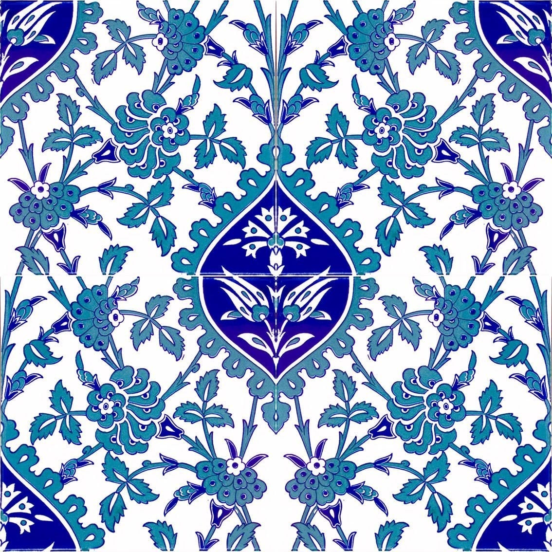 Armada Çini 20x20 Cm Ac 42 İznik Desen Kütahya Çini Karo