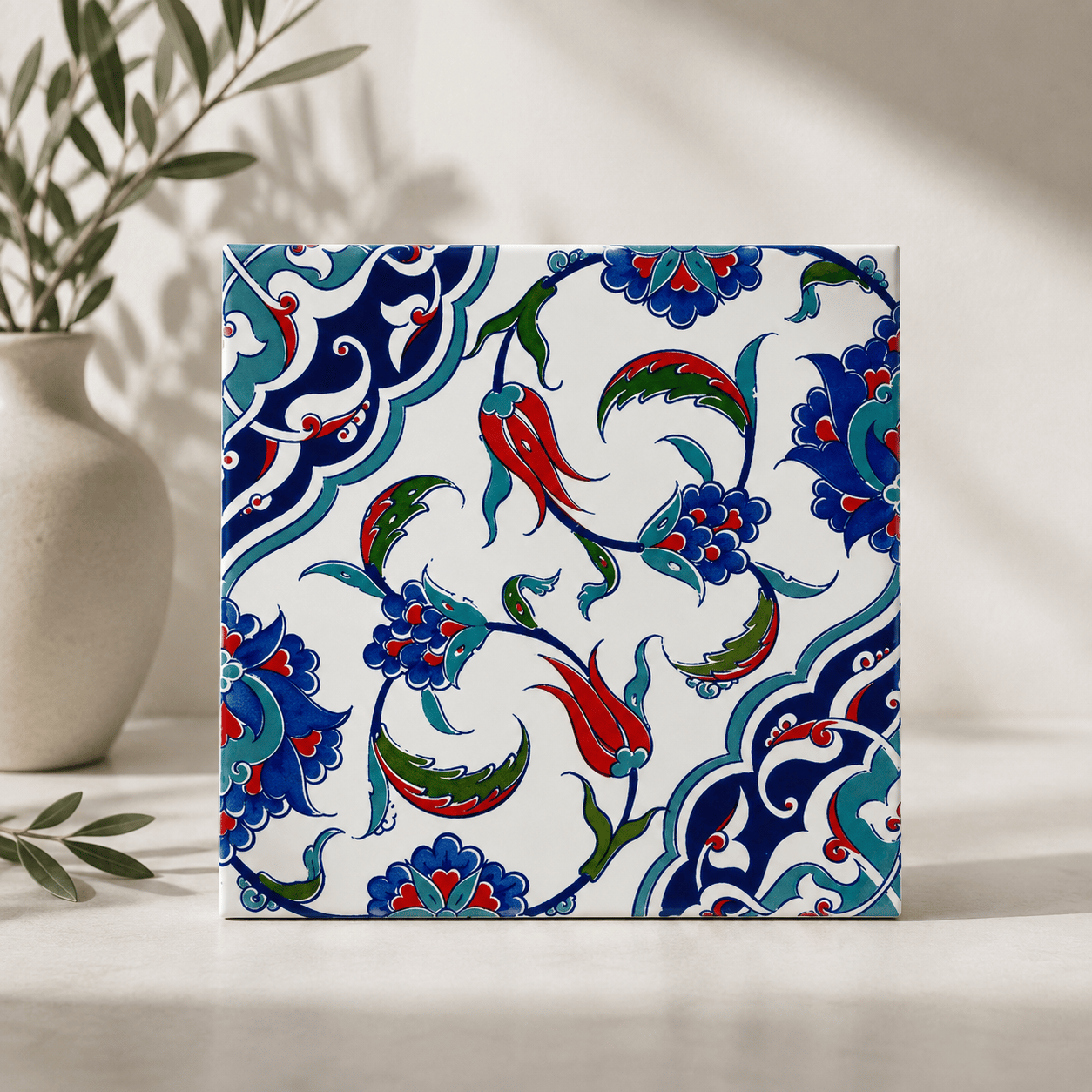 Armada Çini 20x20 Cm Ac 44 Osmanlı İznik Desen Kütahya Çini Karo