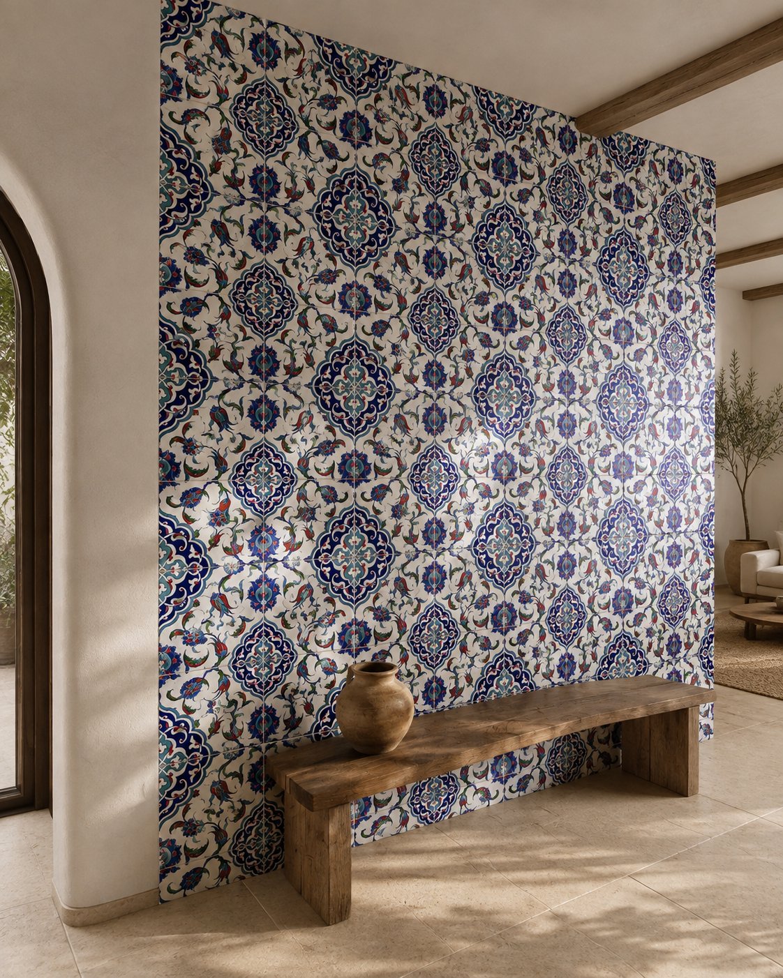 Armada Çini 20x20 Cm Ac 44 Osmanlı İznik Desen Kütahya Çini Karo