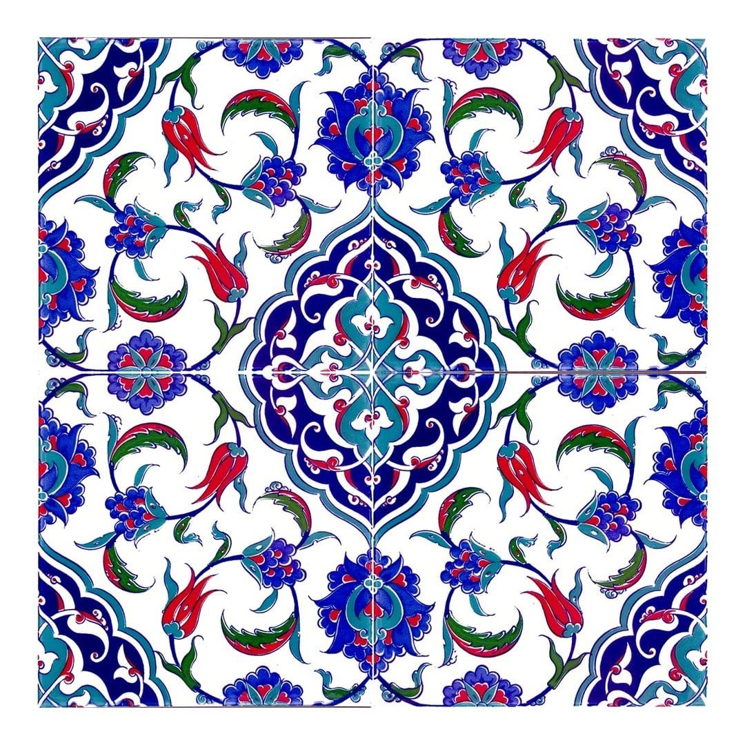 Armada Çini 20x20 Cm Ac 44 Osmanlı İznik Desen Kütahya Çini Karo