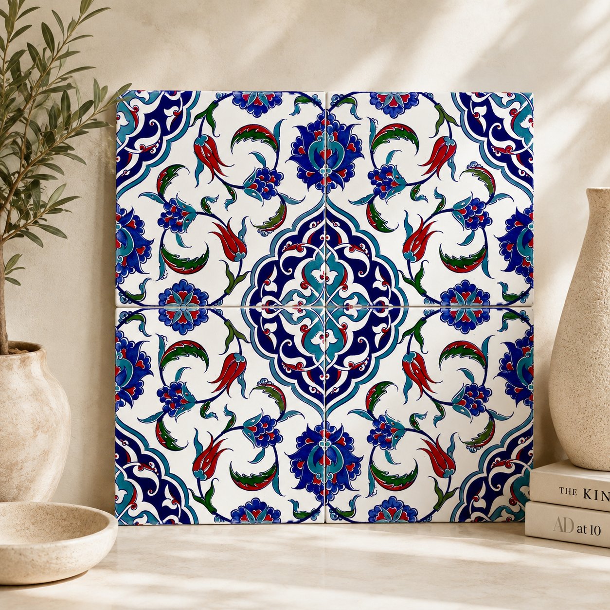 Armada Çini 20x20 Cm Ac 44 Osmanlı İznik Desen Kütahya Çini Karo