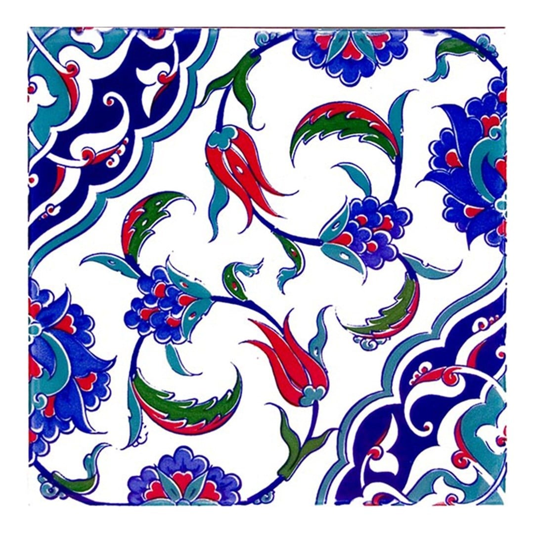 Armada Çini 20x20 Cm Ac 44 Osmanlı İznik Desen Kütahya Çini Karo