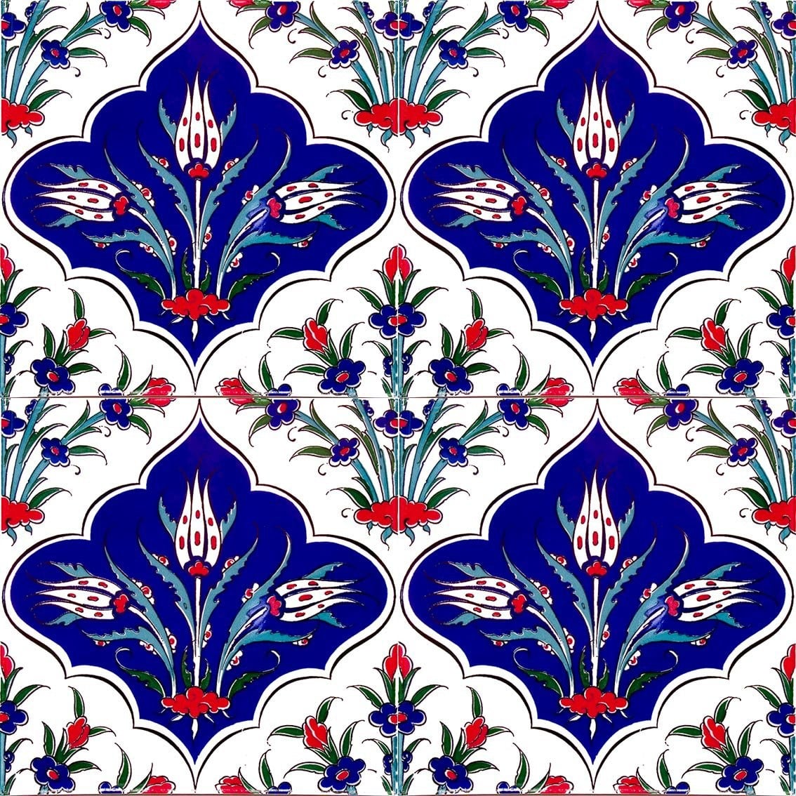Armada Çini 20x20 Cm Ac 45 Kütahya Çinisi İznik Desenli Çini Karo