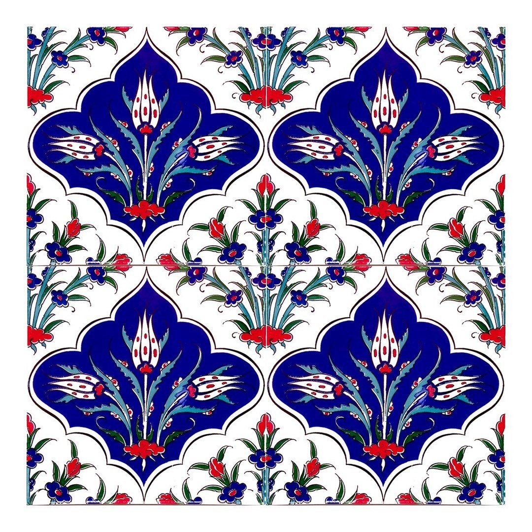 Armada Çini 20x20 Cm Ac 45 Kütahya Çinisi İznik Desenli Çini Karo