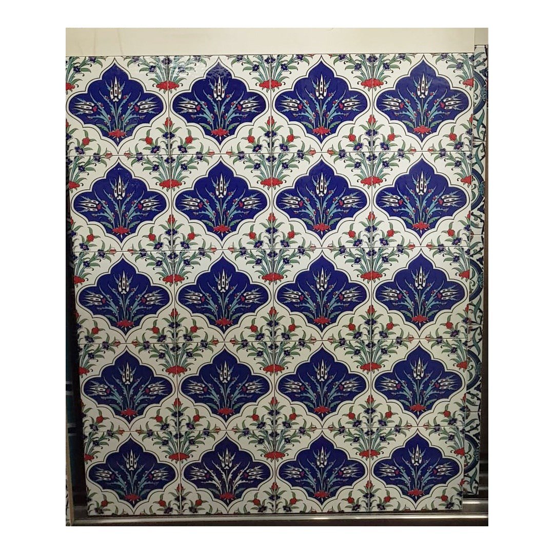Armada Çini 20x20 Cm Ac 45 Kütahya Çinisi İznik Desenli Çini Karo