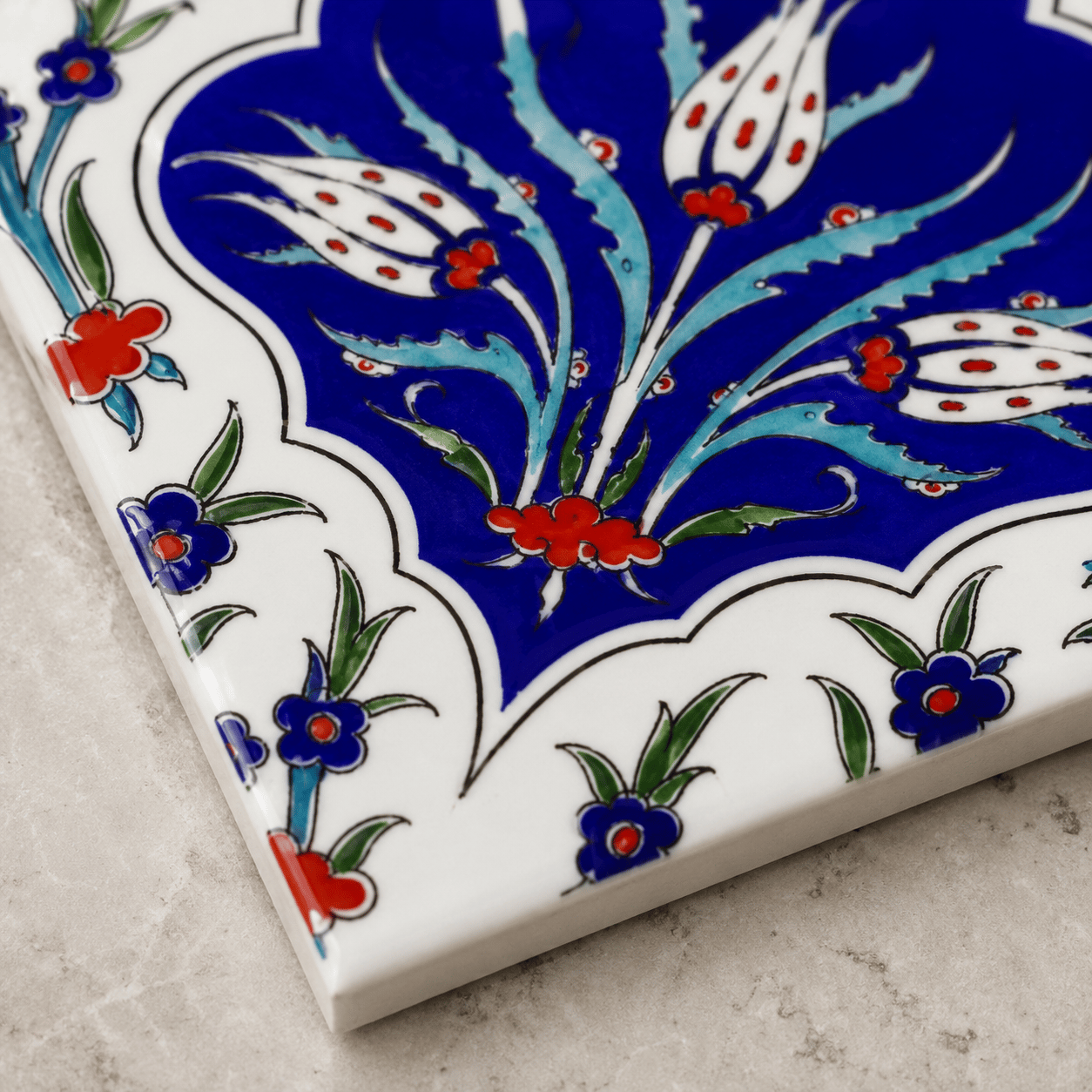 Armada Çini 20x20 Cm Ac 45 Kütahya Çinisi İznik Desenli Çini Karo