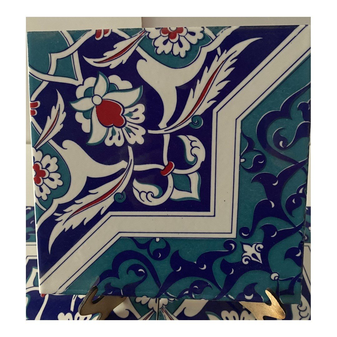 Armada Çini 20x20 Cm Ac 49 Türkmen Yıldız Desenli Kütahya Çini Karo