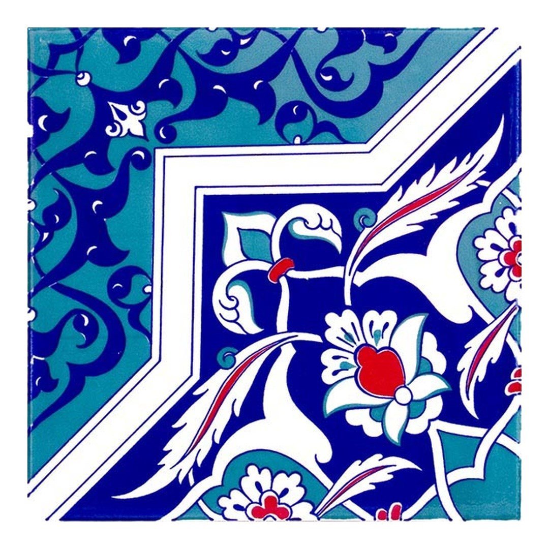 Armada Çini 20x20 Cm Ac 49 Türkmen Yıldız Desenli Kütahya Çini Karo