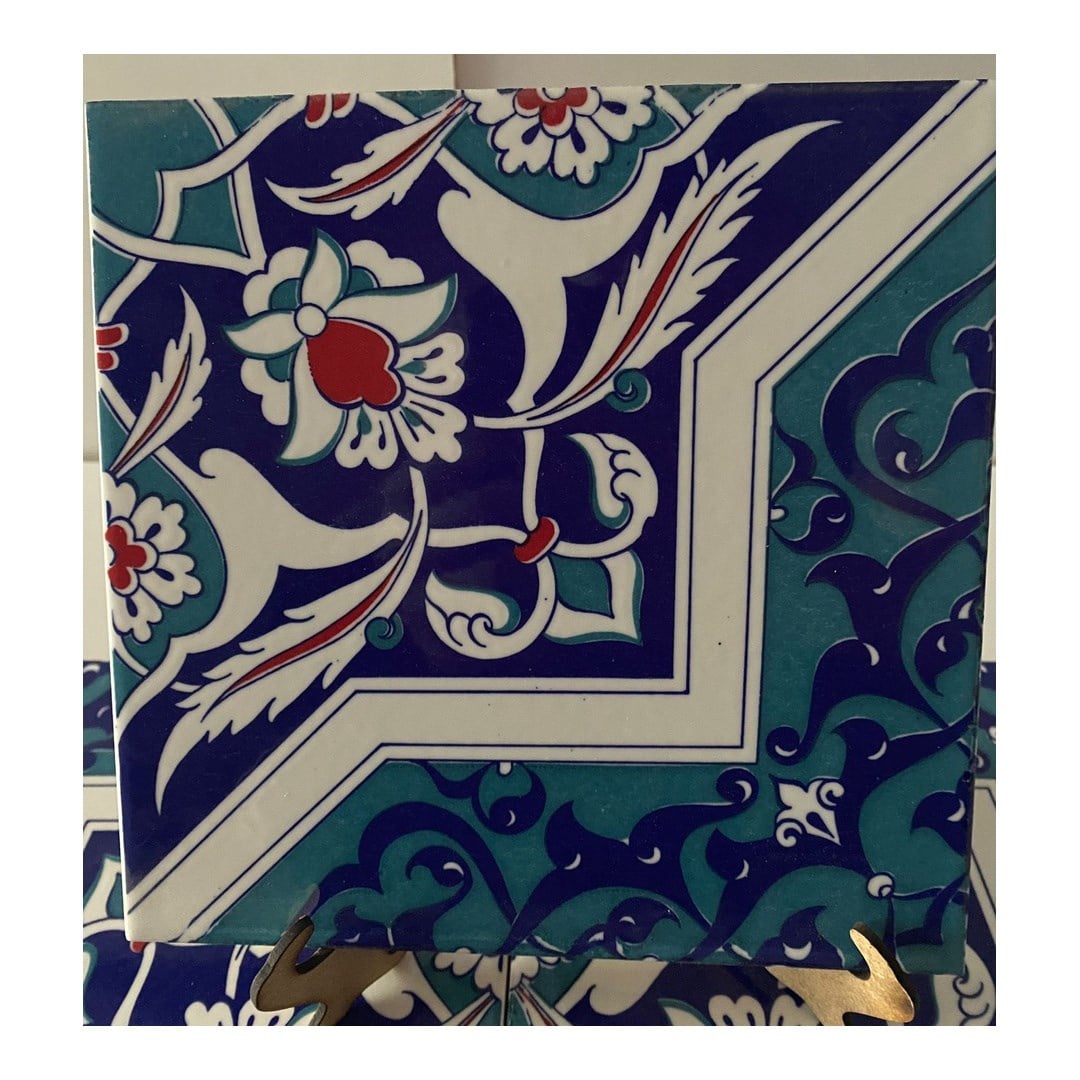 Armada Çini 20x20 Cm Ac 49 Türkmen Yıldız Desenli Kütahya Çini Karo