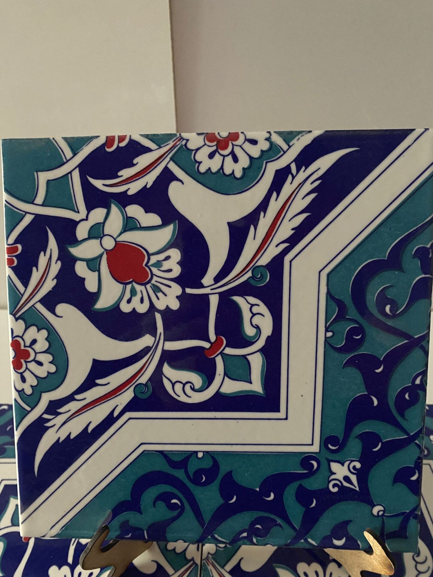 Armada Çini 20x20 Cm Ac 49 Türkmen Yıldız Desenli Kütahya Çini Karo
