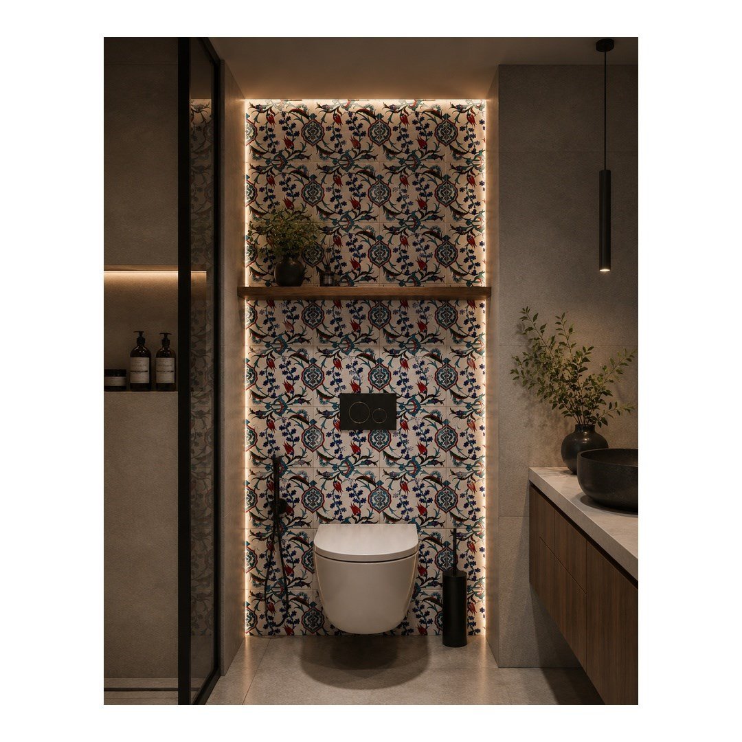 Armada Çini 20x20 Cm Ac 5 İznik Dönence Çiçek Desenli Çini Karo