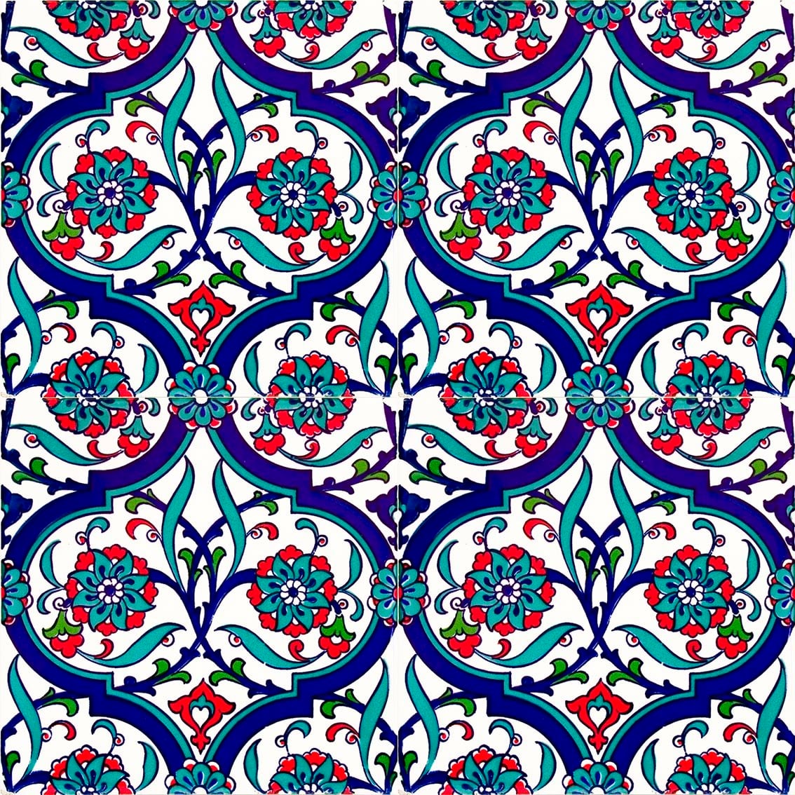 Armada Çini 20x20 Cm Ac 56 Kütahya Çinisi İznik Desenli Çini Karo