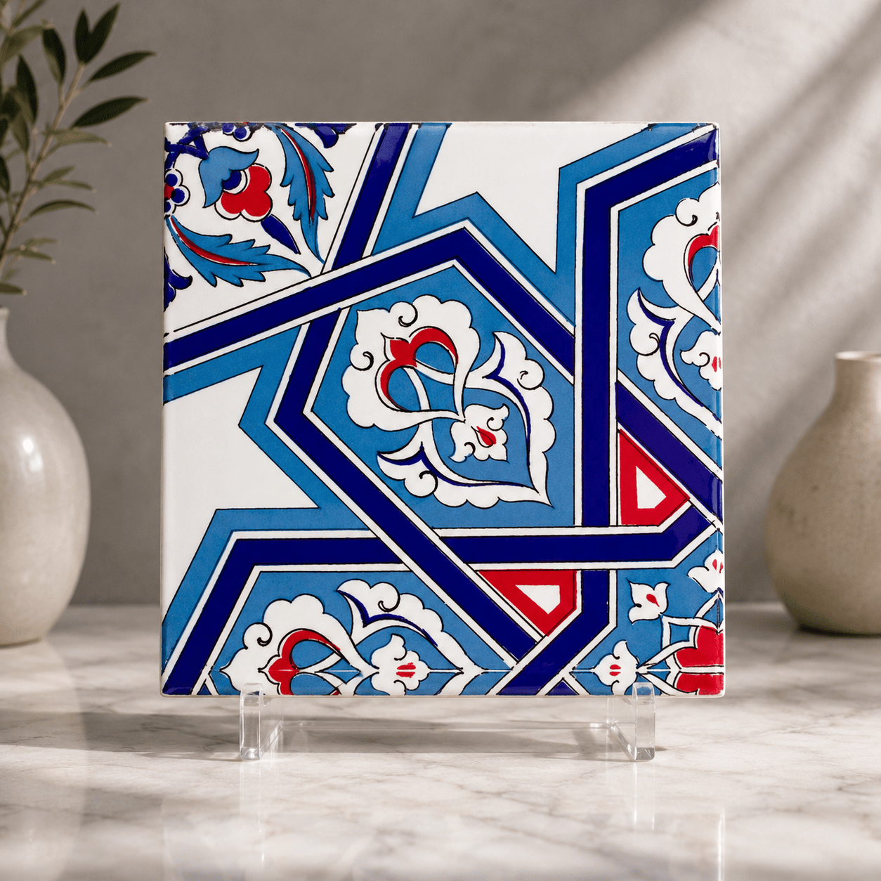 Armada Çini 20x20 Cm Ac 72 Selçuk Yıldızı Geometrik Çini Karo