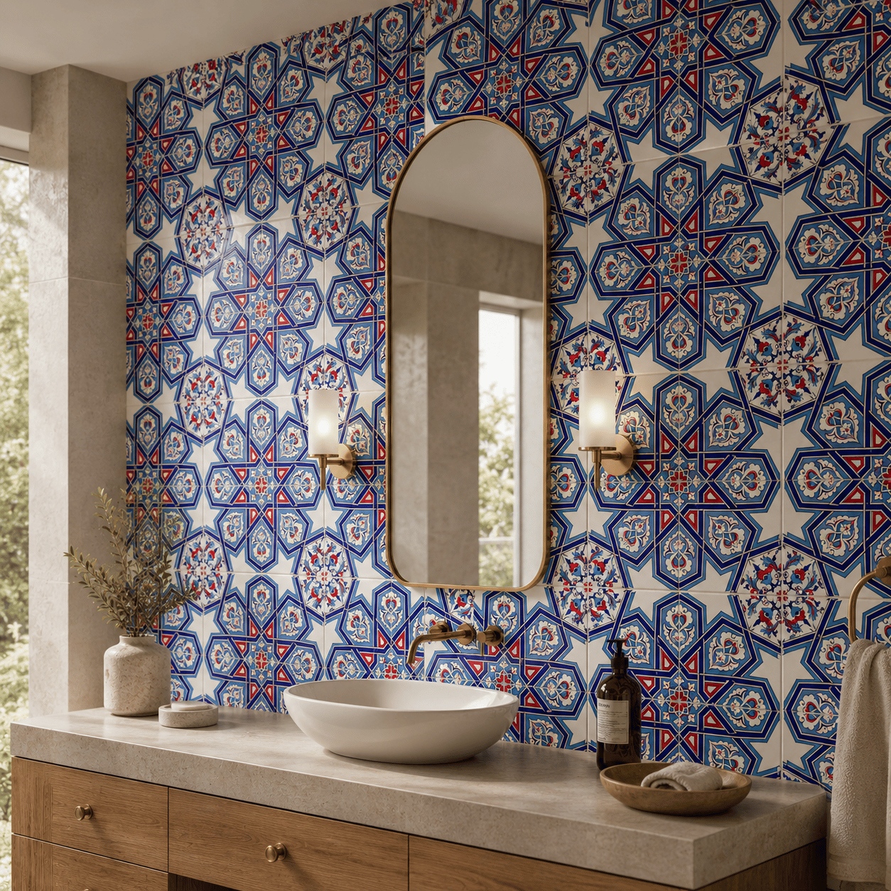 Armada Çini 20x20 Cm Ac 72 Selçuk Yıldızı Geometrik Çini Karo