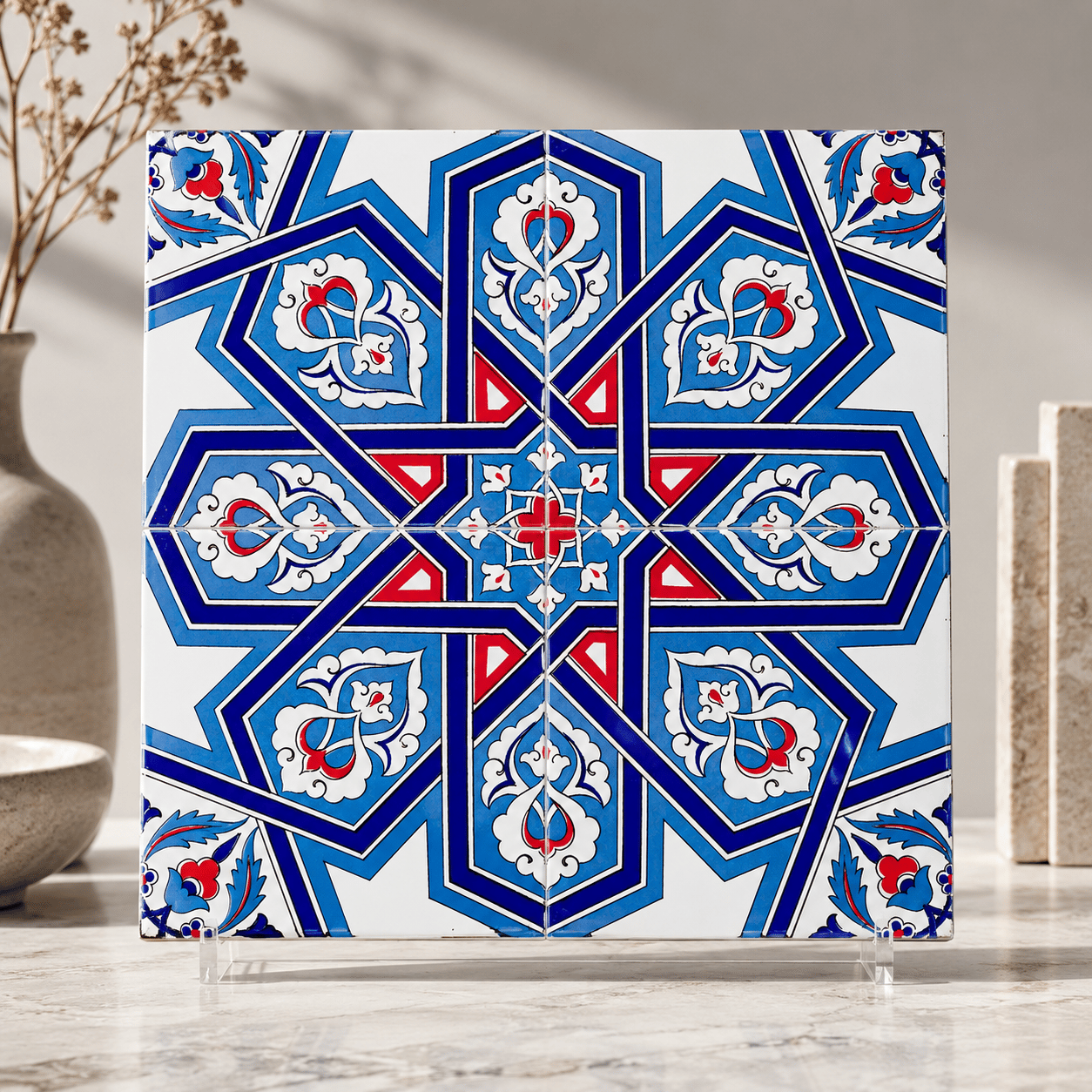 Armada Çini 20x20 Cm Ac 72 Selçuk Yıldızı Geometrik Çini Karo
