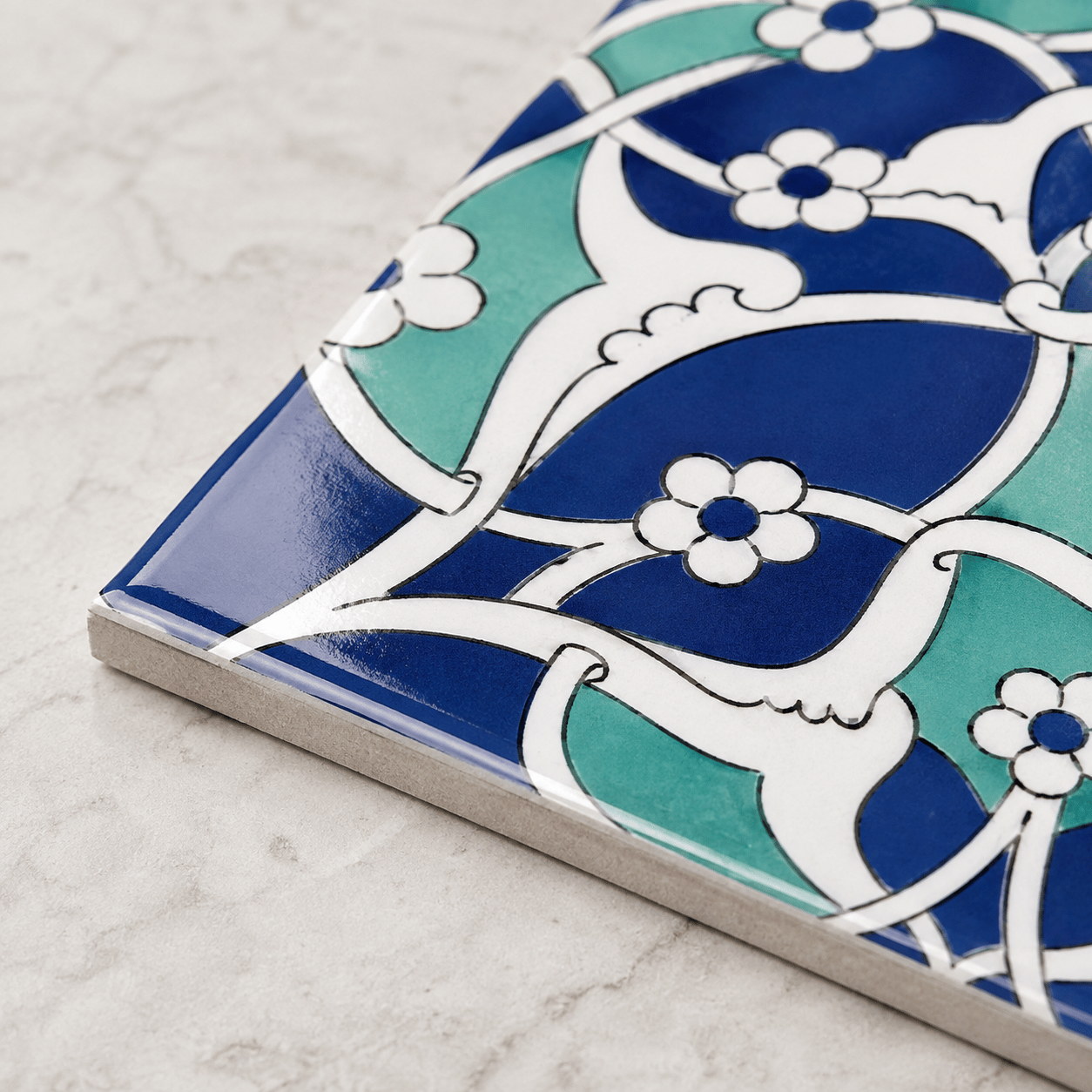Armada Çini 20x20 Cm Ac 80 Selçuklu İznik Desen Kütahya Çini Karo