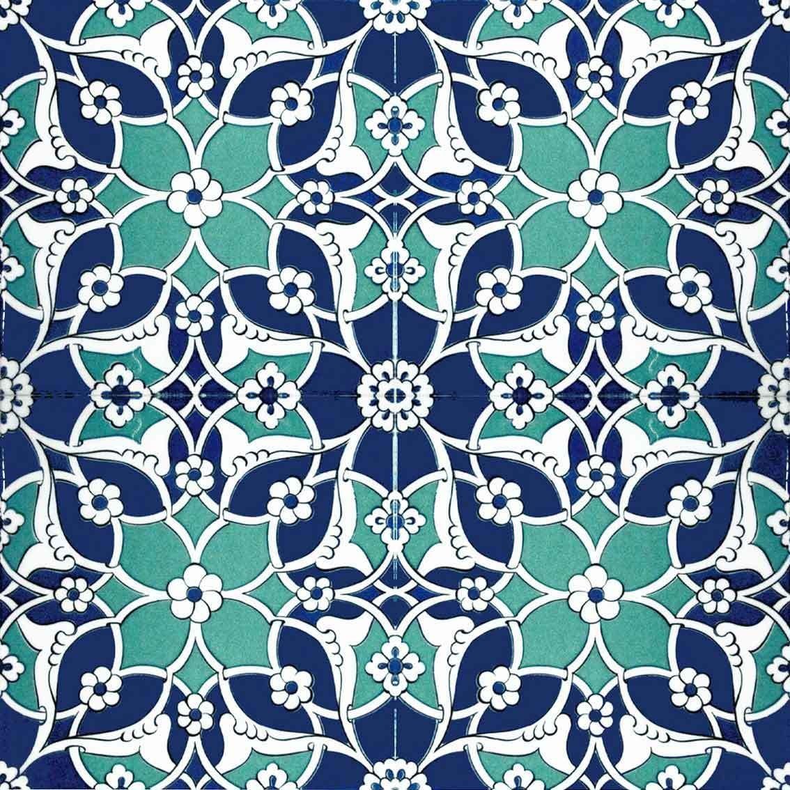 Armada Çini 20x20 Cm Ac 80 Selçuklu İznik Desen Kütahya Çini Karo