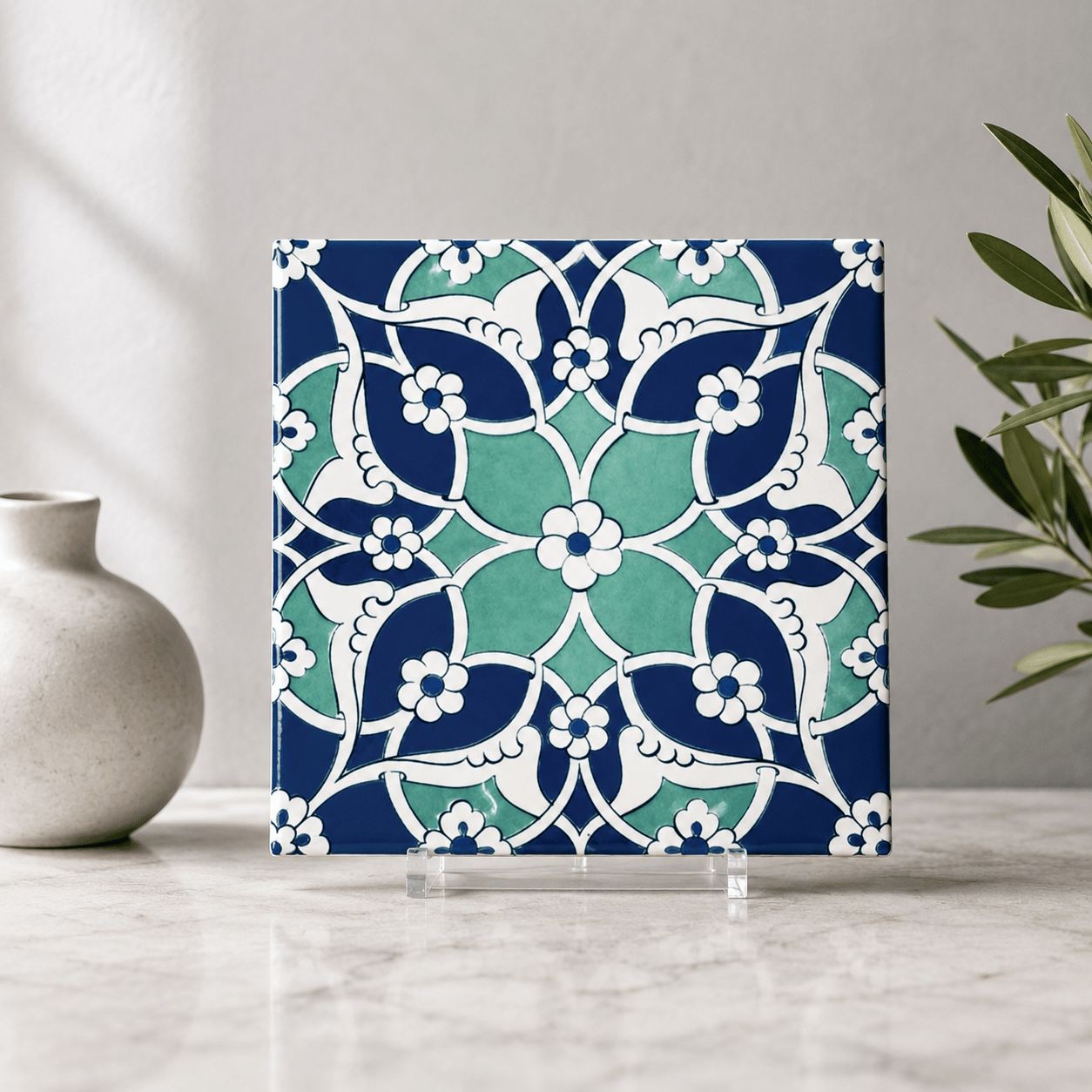 Armada Çini 20x20 Cm Ac 80 Selçuklu İznik Desen Kütahya Çini Karo