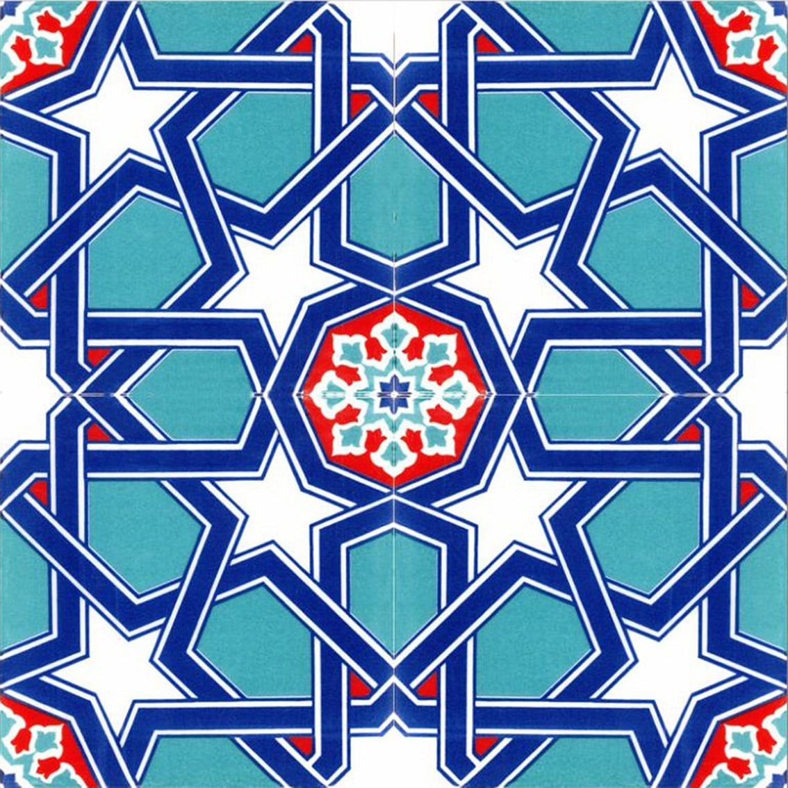 Armada Çini 20x20 Cm Ac 85 Geometrik İznik Desen Kütahya Çini Karo