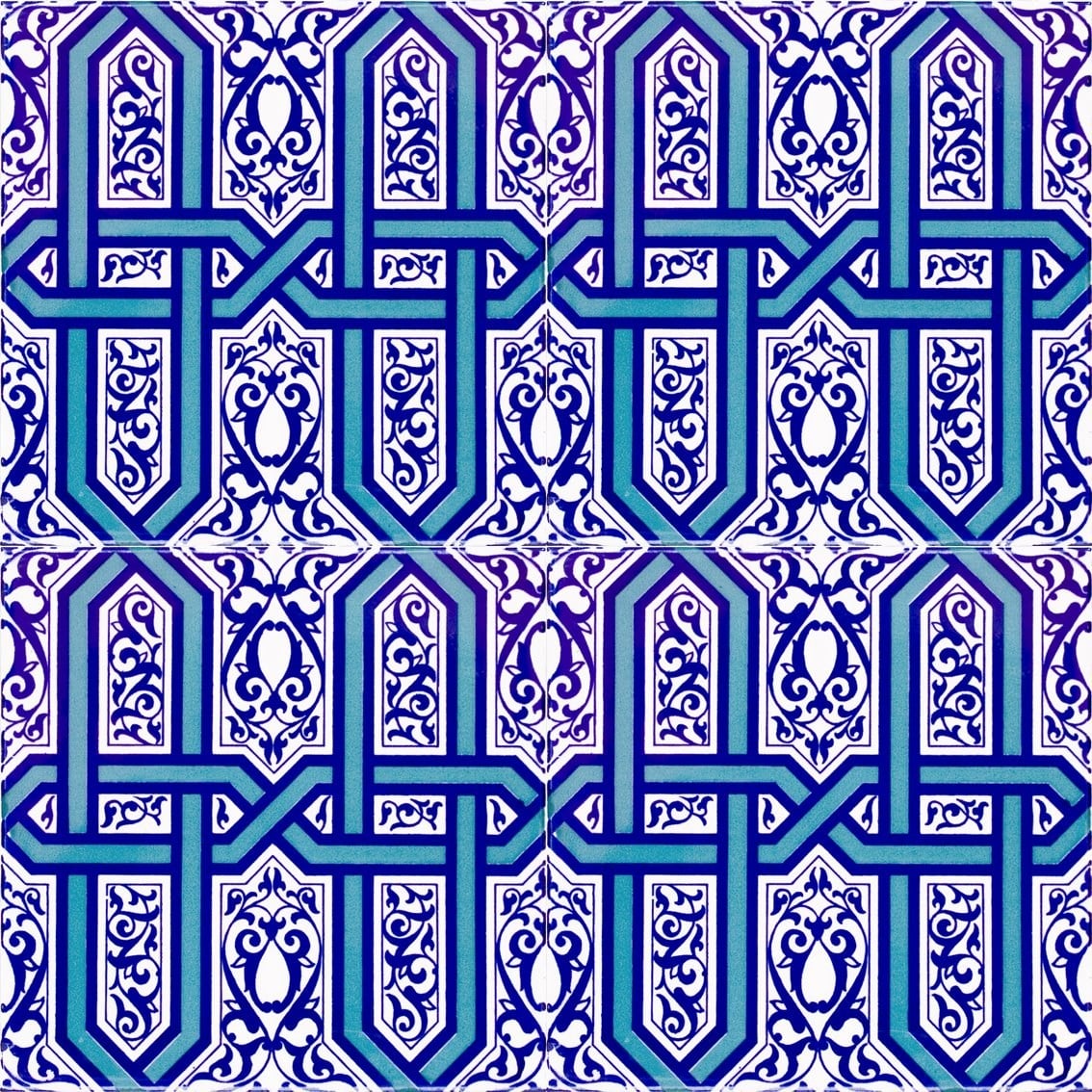 Armada Çini 20x20 Cm Ac 9 Selçuklu Mavi Zincir Desenli Çini Karo