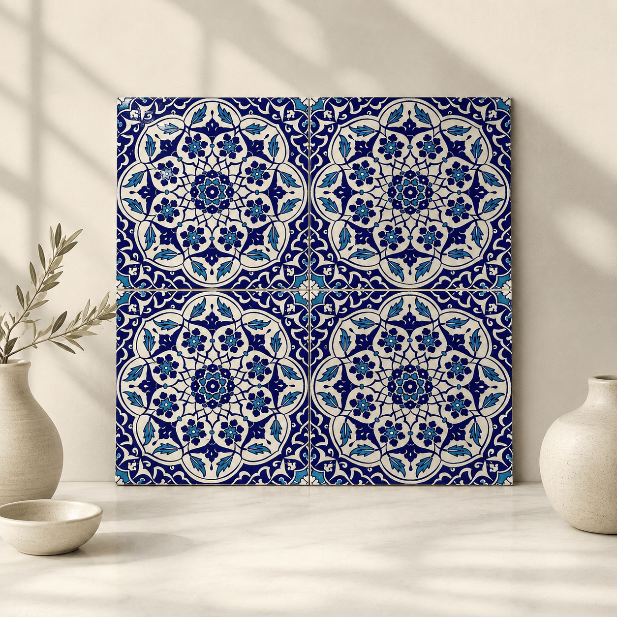 Armada Çini 20x20 Cm Ac 92 Osmanlı Mavi Beyaz Kütahya Çini Karo